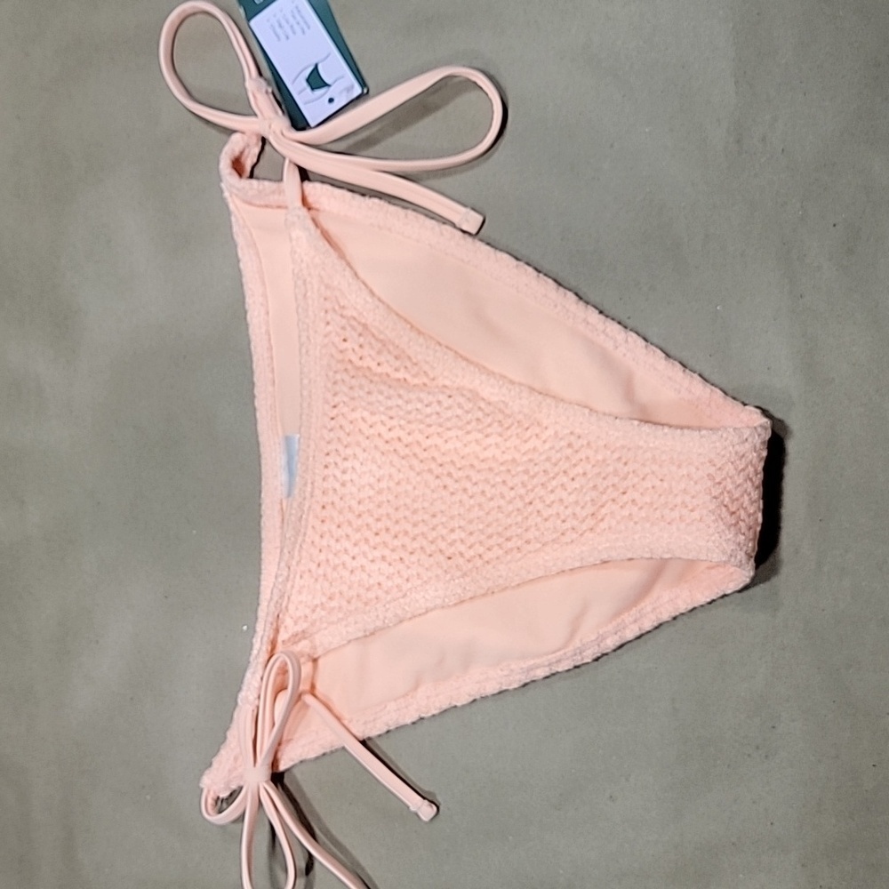 Wild Fable Size S Peach Adjustable Bikini Bottom, Tie Sides, NEW with Tag
